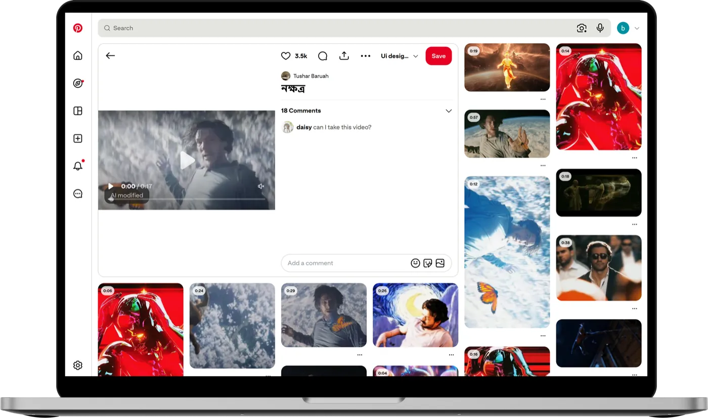 The downloader open in a browser with a link pasted
